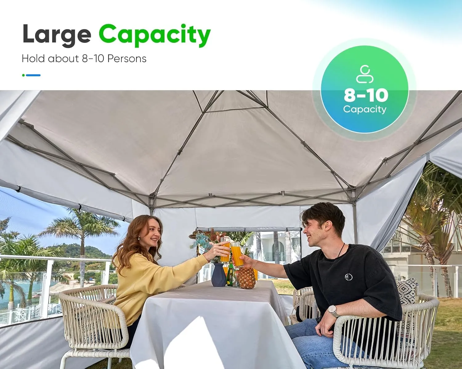 Quictent Easy Pop up Canopy Tent 8'x8' with 4 Detachable Window Sidewalls, One Person Setup, Waterproof Outdoor Portable Vendor Event Tent Shelter Enclosed, Wheeled Bag Included
