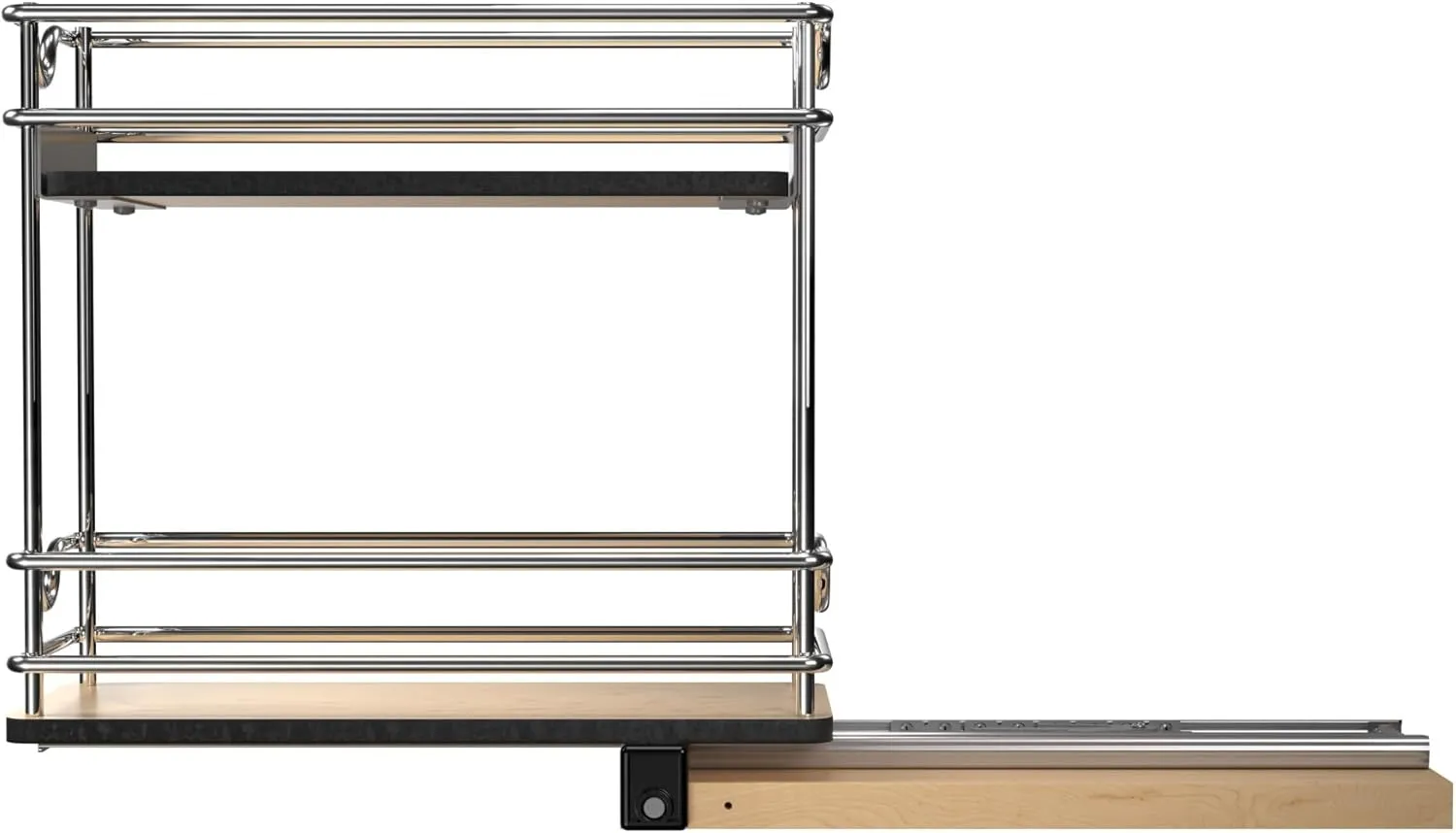 Rev-A-Shelf 5" Pullout Organizer for Cabinets, 2 Tier Wide Upright Shelf, 5WU2-5W1-1