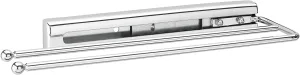 Rev-A-Shelf Under Sink Cabinet Kitchen Bathroom Prong Pullout Extendable 2 Prong Standard Size Towel Bar Organizer, Chrome, 563-51-C