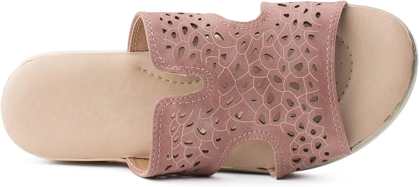 RF ROOM OF FASHION Women's Cutout Design Comfort Slide Sandals