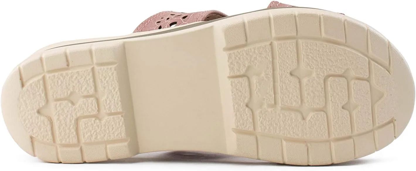 RF ROOM OF FASHION Women's Cutout Design Comfort Slide Sandals