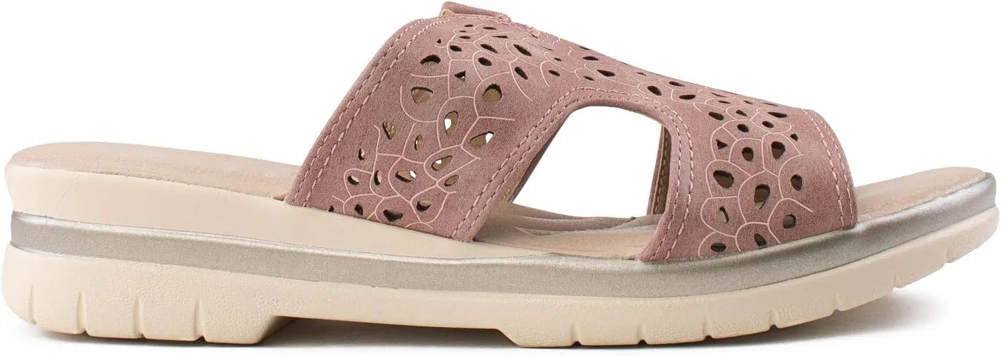 RF ROOM OF FASHION Women's Cutout Design Comfort Slide Sandals