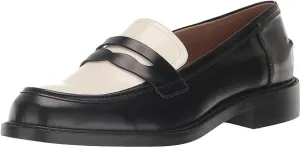 Sam Premium selection On White Leather Edelman Black/Bright Cloud-based Rounded Toe Slip Loafers Classic Colin