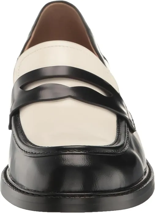 Sam Premium selection On White Leather Edelman Black/Bright Cloud-based Rounded Toe Slip Loafers Classic Colin