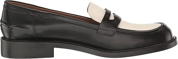Sam Premium selection On White Leather Edelman Black/Bright Cloud-based Rounded Toe Slip Loafers Classic Colin