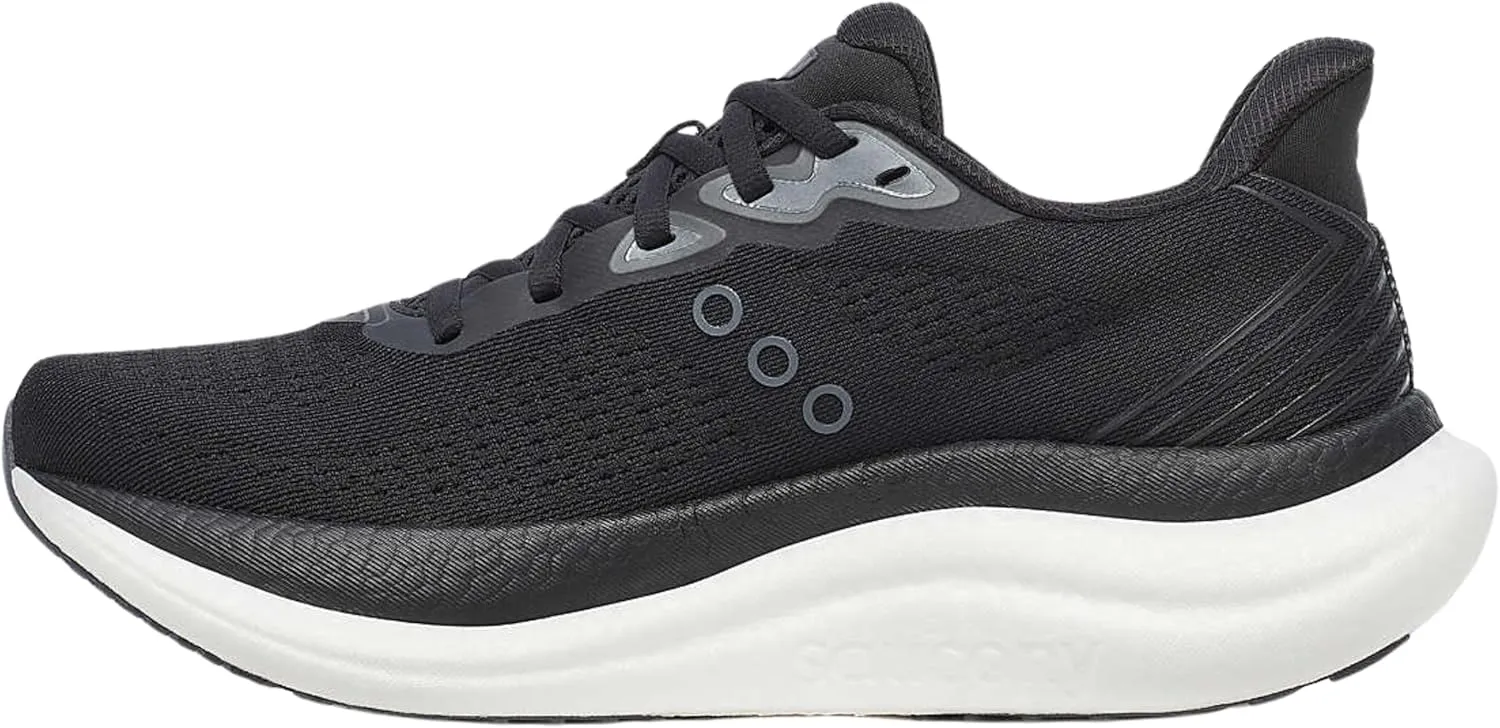 Saucony Women's Triumph 23 Sneaker, Black/White, 9