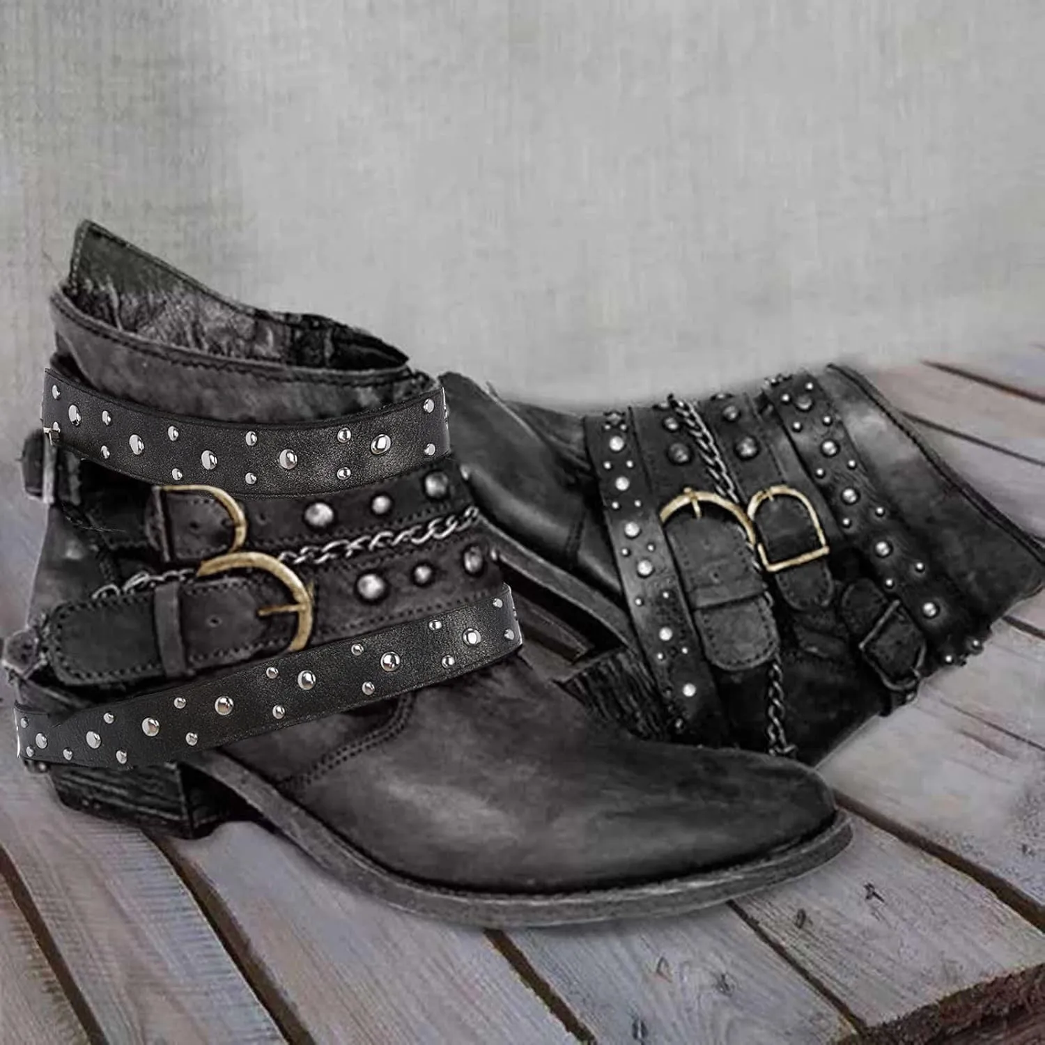 SBGMoSJ Ankle Boots Men Western White Ankle Boots Chunky Heel Womens Ankle Cowboy Boots Square Toe Suede Ankle Boots for Women Taupe Cowgirl Booties for Women Wide Calf