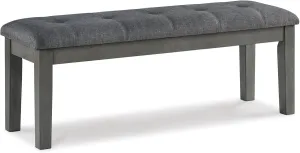 Signature Design by Ashley Hallanden Rustic Tufted Upholstered Dining Room Bench, Gray