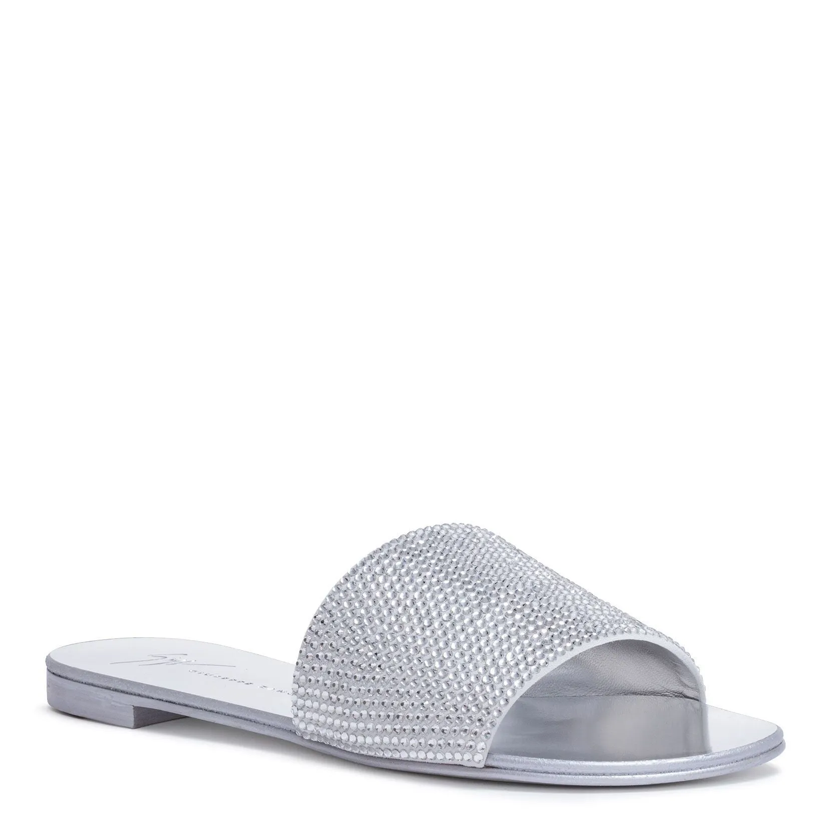Silver 10 crystal slide flats