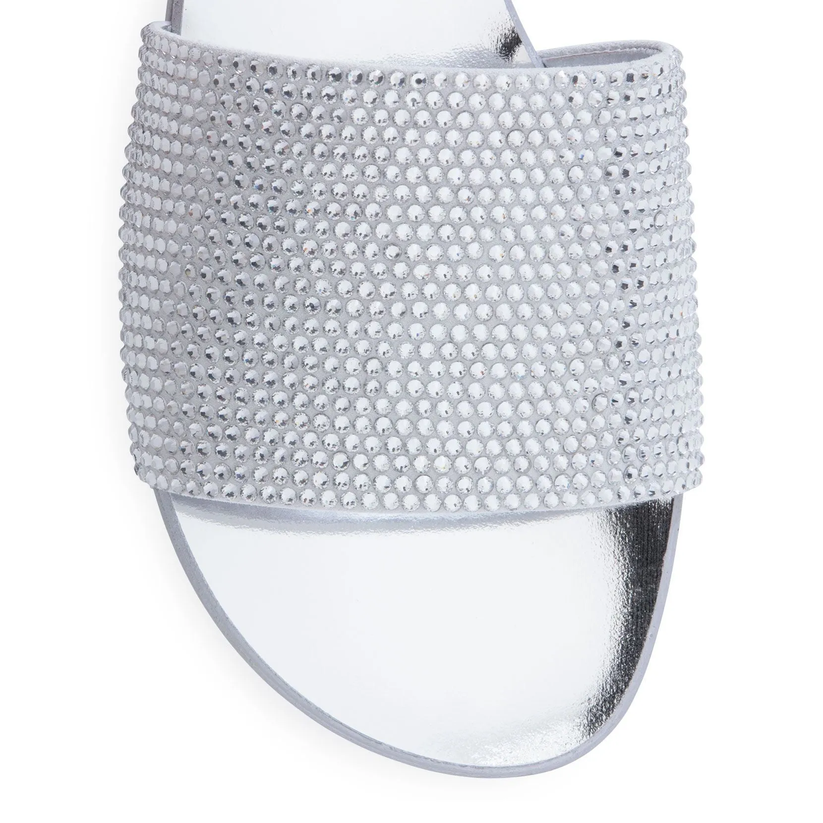 Silver 10 crystal slide flats