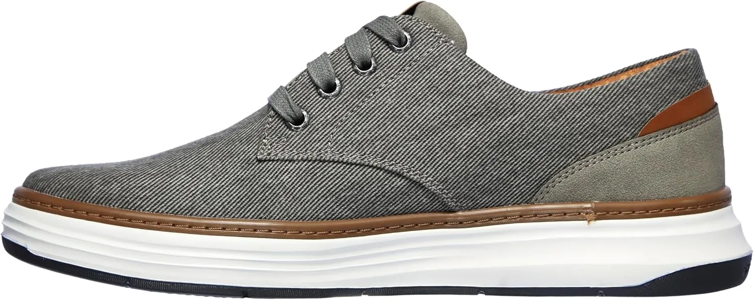 Skechers Ederson Men's Moreno Canvas Oxford Shoe, Beige, 13