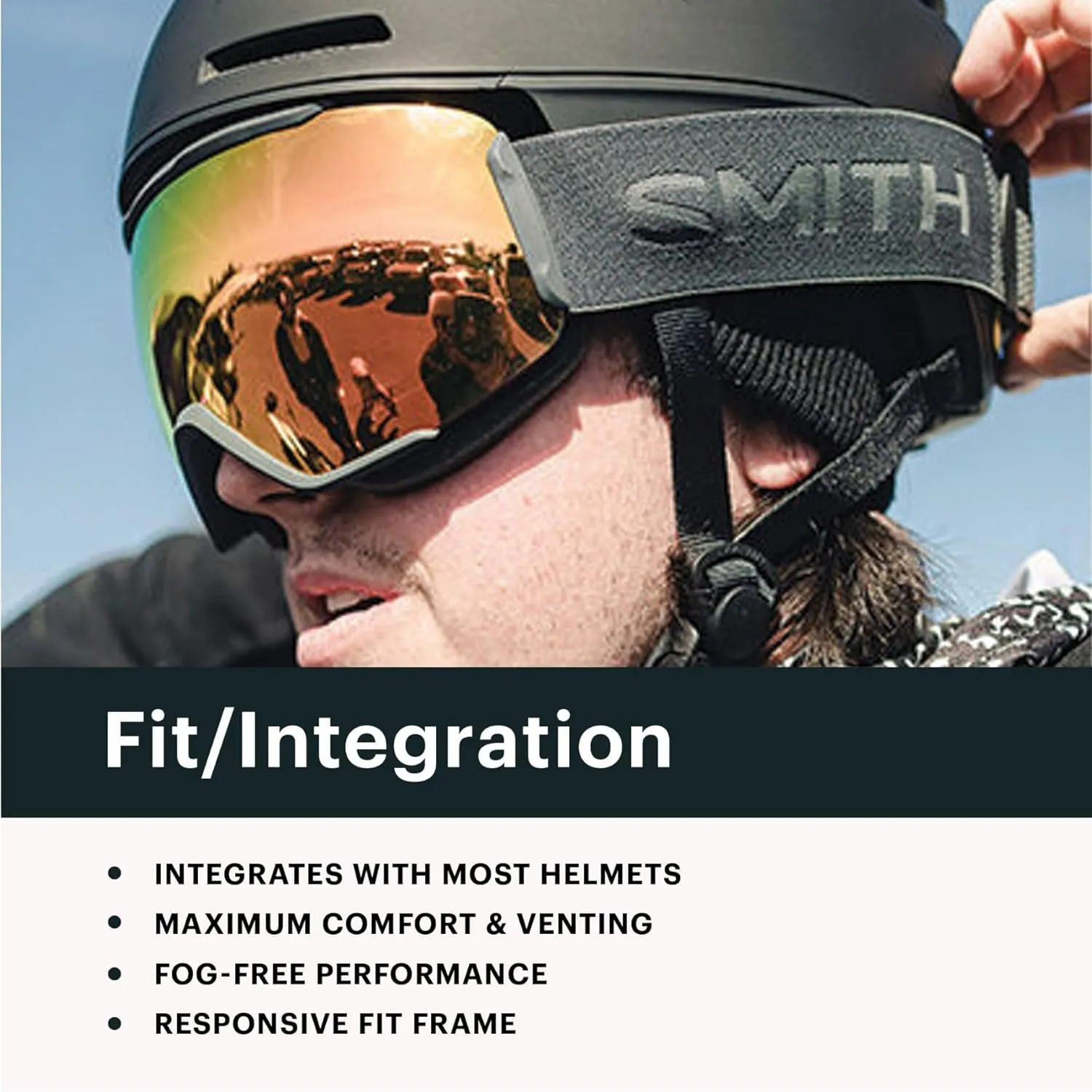 SMITH Frontier Goggles with Carbonic-x Lens – Performance Snowsports Goggles with Replaceable Lens for Skiing & Snowboarding