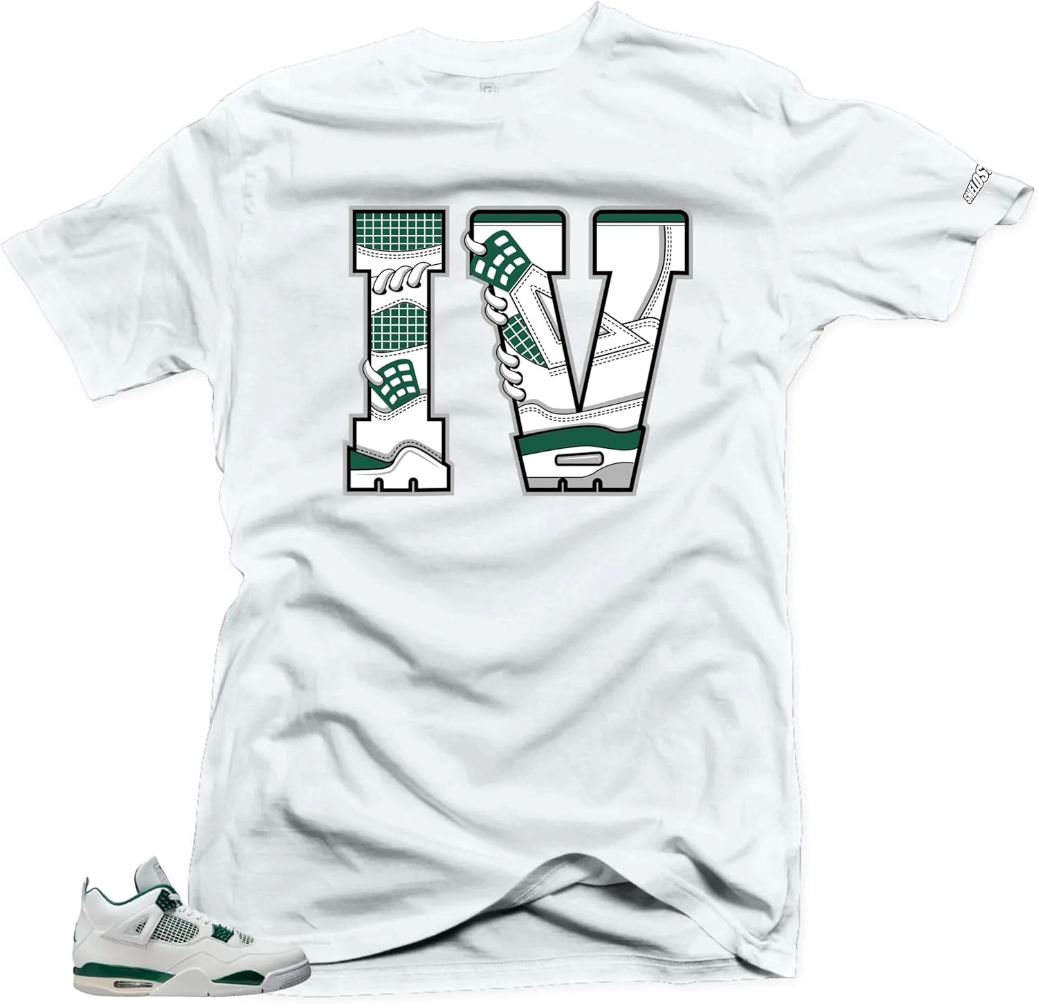 SNELOS Jordan 4 Oxidized Green Tee - Match Sneaker Jersey - Drippy Shirt