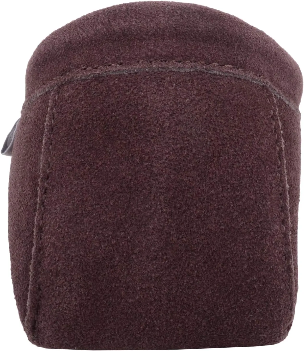 SNUGRUGS Womens Dark Brown Wool Lined Moccasin Slippers with Suede Sole.