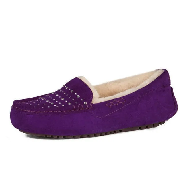 Soft Shoes on Winter Suede Leather Loafers Slip Cost-efficient New Fur Women High-demand Flat Moccasin Sheep