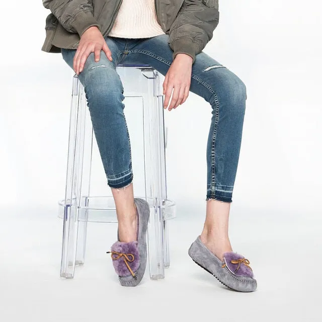 Soft Shoes on Winter Suede Leather Loafers Slip Cost-efficient New Fur Women High-demand Flat Moccasin Sheep