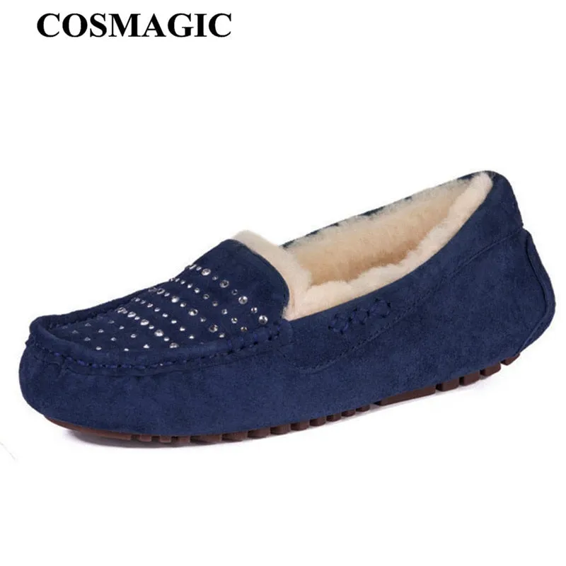 Soft Shoes on Winter Suede Leather Loafers Slip Cost-efficient New Fur Women High-demand Flat Moccasin Sheep