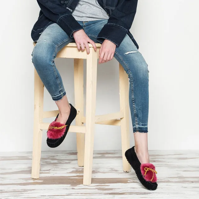 Soft Shoes on Winter Suede Leather Loafers Slip Cost-efficient New Fur Women High-demand Flat Moccasin Sheep