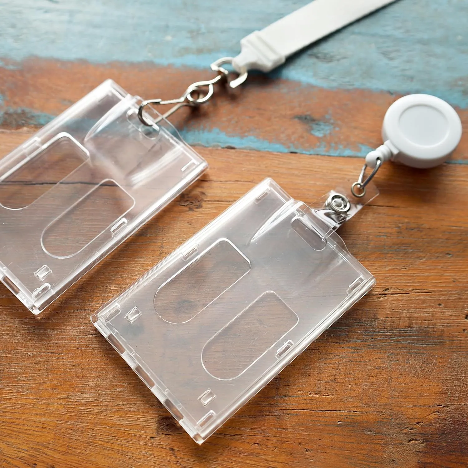 Specialist ID Bulk 25 Pack - Heavy Duty Crystal Clear 2 Card Badge Holder - Vertical Dual Sided Holds Two Cards - Polycarbonate Rigid Plastic ID Cases with Secure Top Load