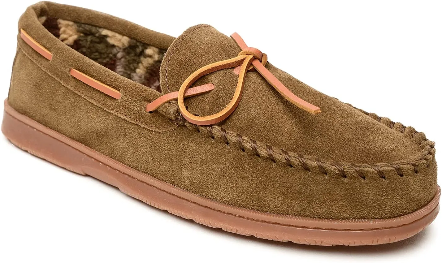 Sperry Men's Trapper Moccasin Slippers with Rawhide Leather Lacing, Lightweight Hardsole Moccasin Slippers for Men