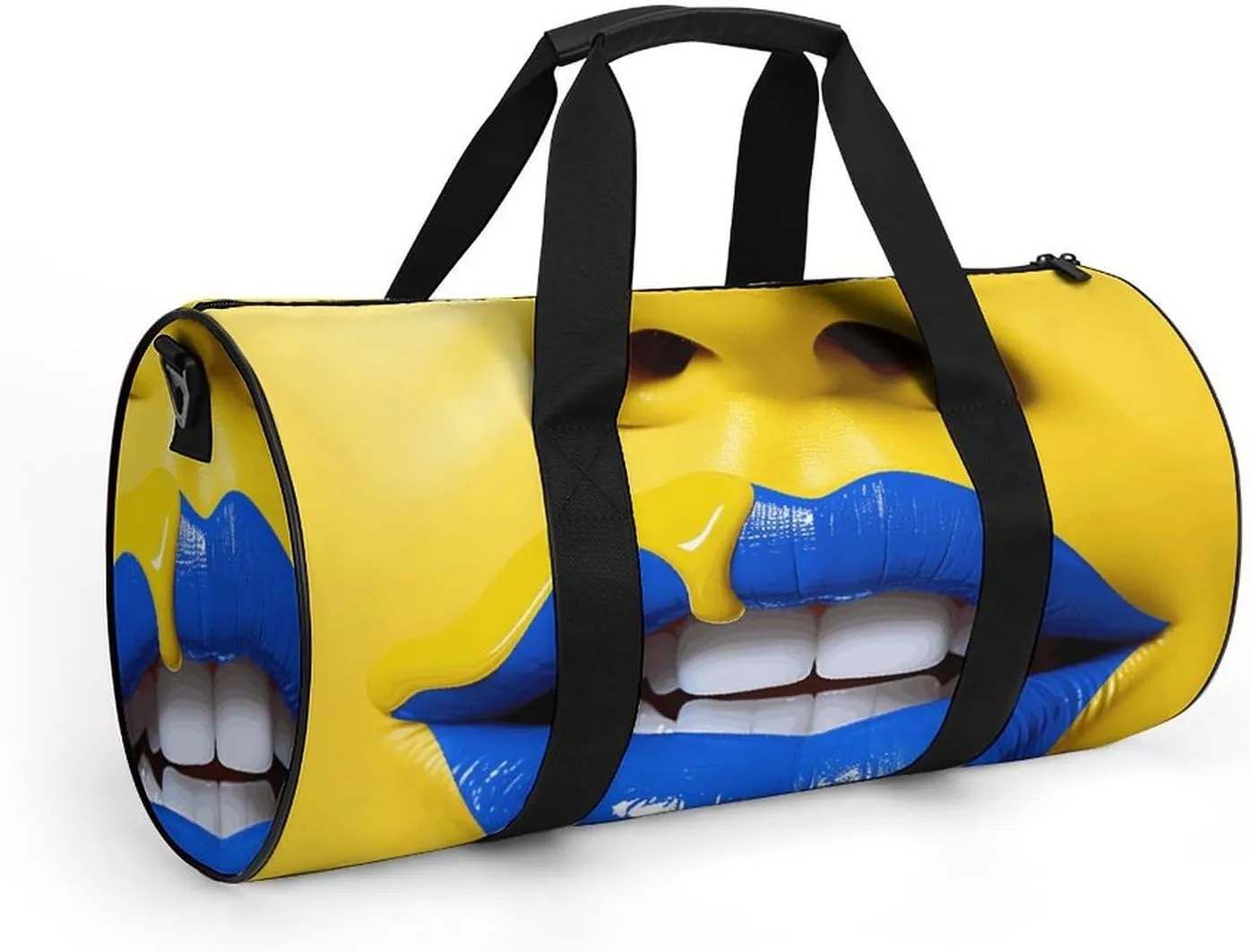 Sports Gym Bag for Women Men Travel Duffel Bag Blue Lips Pictures Weekender Bag Canvas Carry on Overnight Bag for Travel Swimming Fitness Workout Sports Duffle Bag