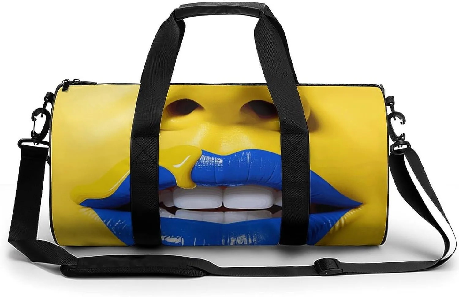 Sports Gym Bag for Women Men Travel Duffel Bag Blue Lips Pictures Weekender Bag Canvas Carry on Overnight Bag for Travel Swimming Fitness Workout Sports Duffle Bag
