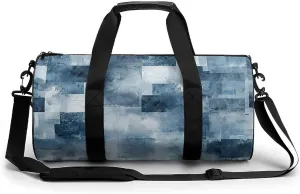 Sports Gym Bag for Women Men Travel Duffel Bag Indigo And Matt Gray Weekender Bag Canvas Carry on Overnight Bag for Travel Swimming Fitness Workout Sports Duffle Bag, 17.7in/9in/9in, style-2