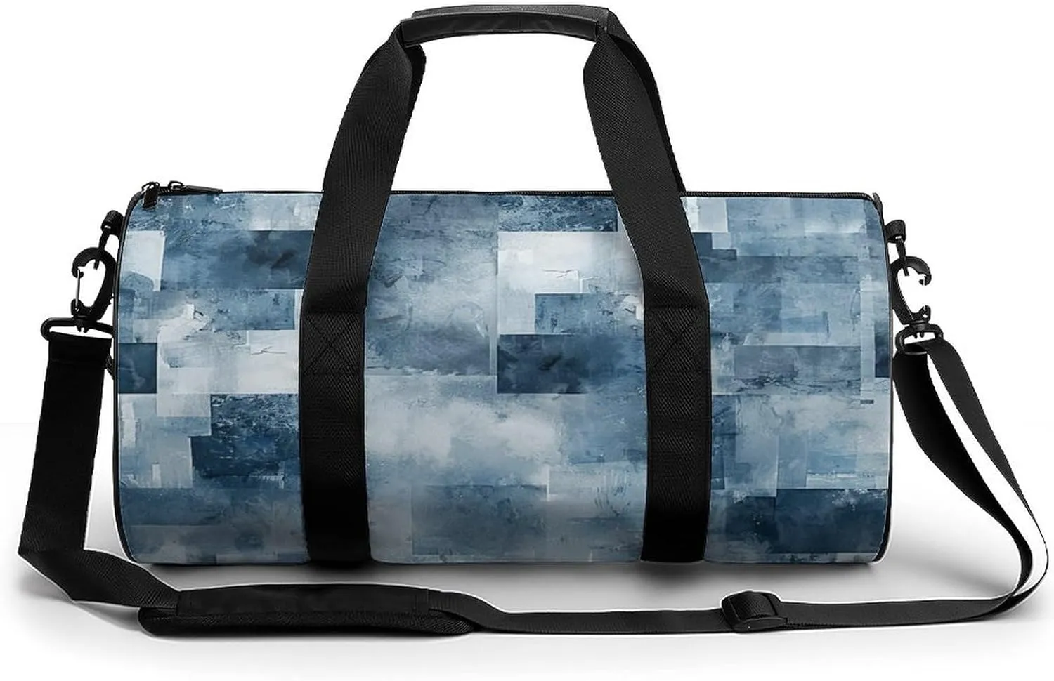 Sports Gym Bag for Women Men Travel Duffel Bag Indigo And Matt Gray Weekender Bag Canvas Carry on Overnight Bag for Travel Swimming Fitness Workout Sports Duffle Bag, 17.7in/9in/9in, style-2