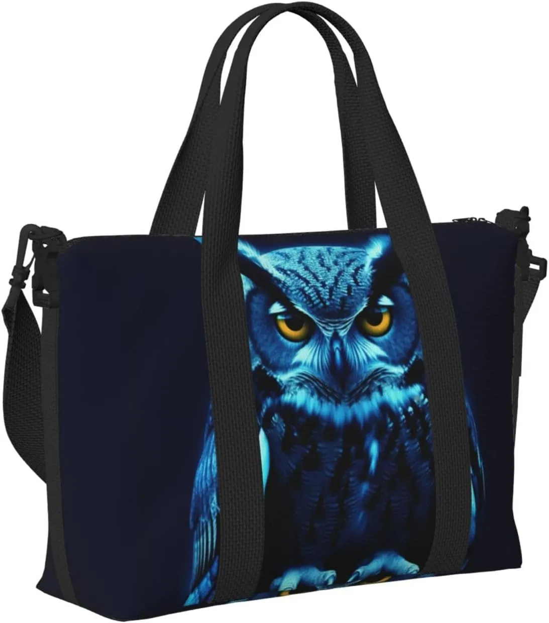 Sports Gym Bag for Women Men Travel Duffel Bag Tote Blue Owl Weekender Bag Canvas Carry on Overnight Bag for Travel Swimming Fitness Workout Sports Duffle Bag
