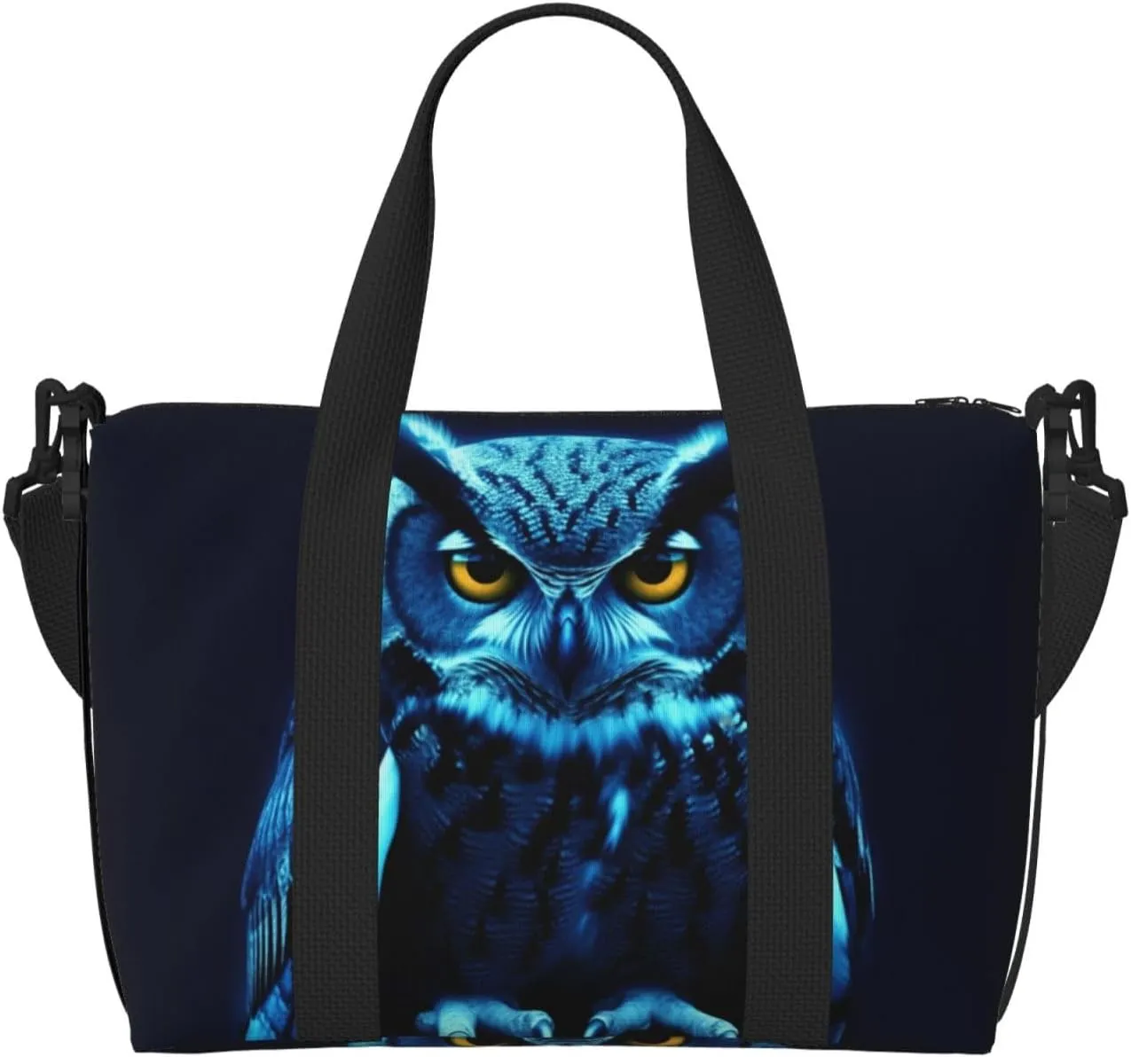 Sports Gym Bag for Women Men Travel Duffel Bag Tote Blue Owl Weekender Bag Canvas Carry on Overnight Bag for Travel Swimming Fitness Workout Sports Duffle Bag