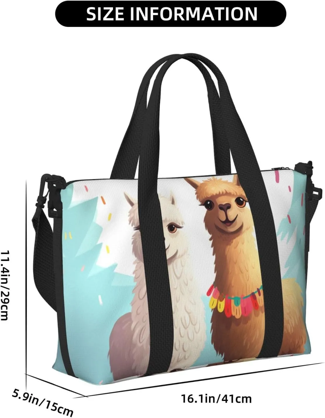 Sports Gym Bag for Women Men Travel Duffel Bag Tote Llama Alpaca Weekender Bag Canvas Carry on Overnight Bag for Travel Swimming Fitness Workout Sports Duffle Bag