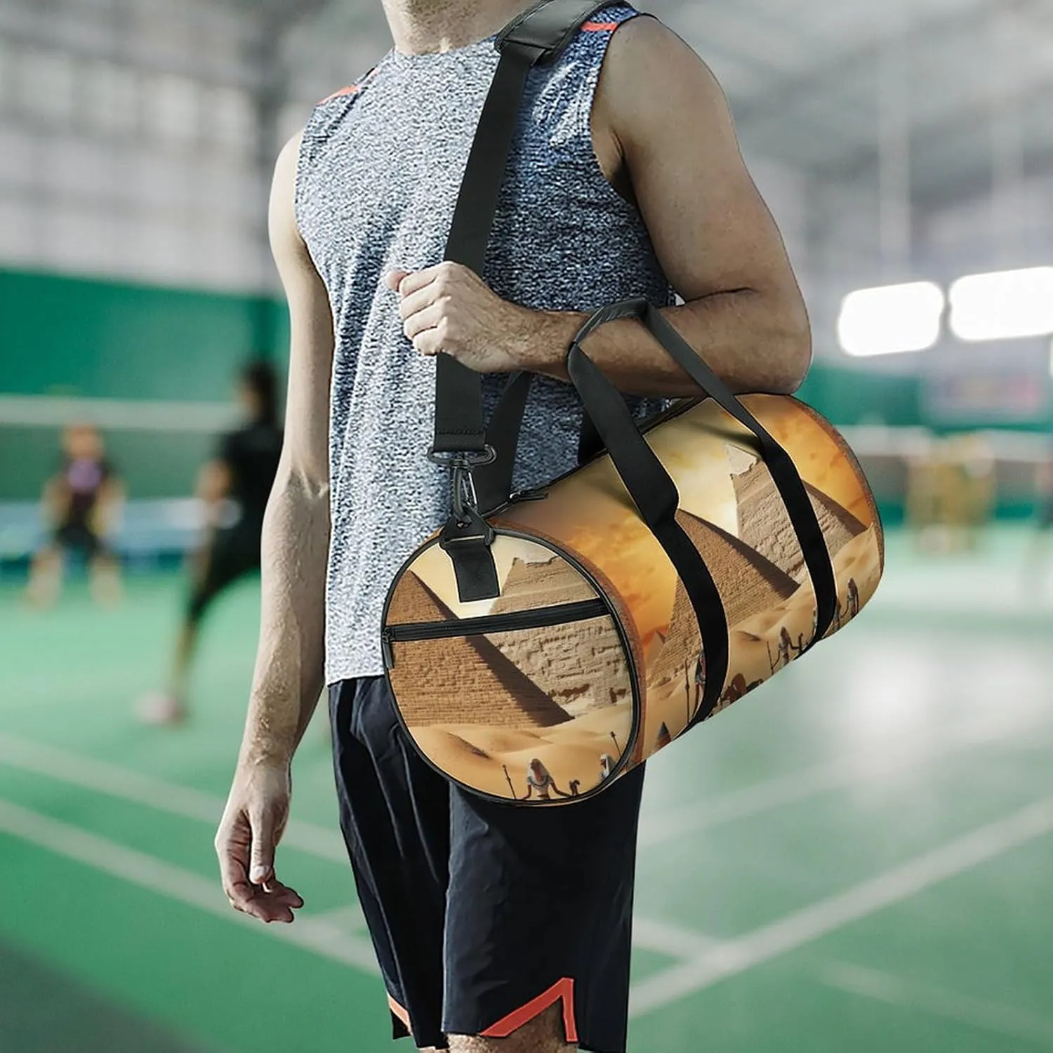 Sports Gym Bag for Women Men Travel Duffel Bag Tote Weekender Bag Ancient Egypt Carry on Overnight Bag for Travel Swimming Fitness Workout Sports Duffle Bag
