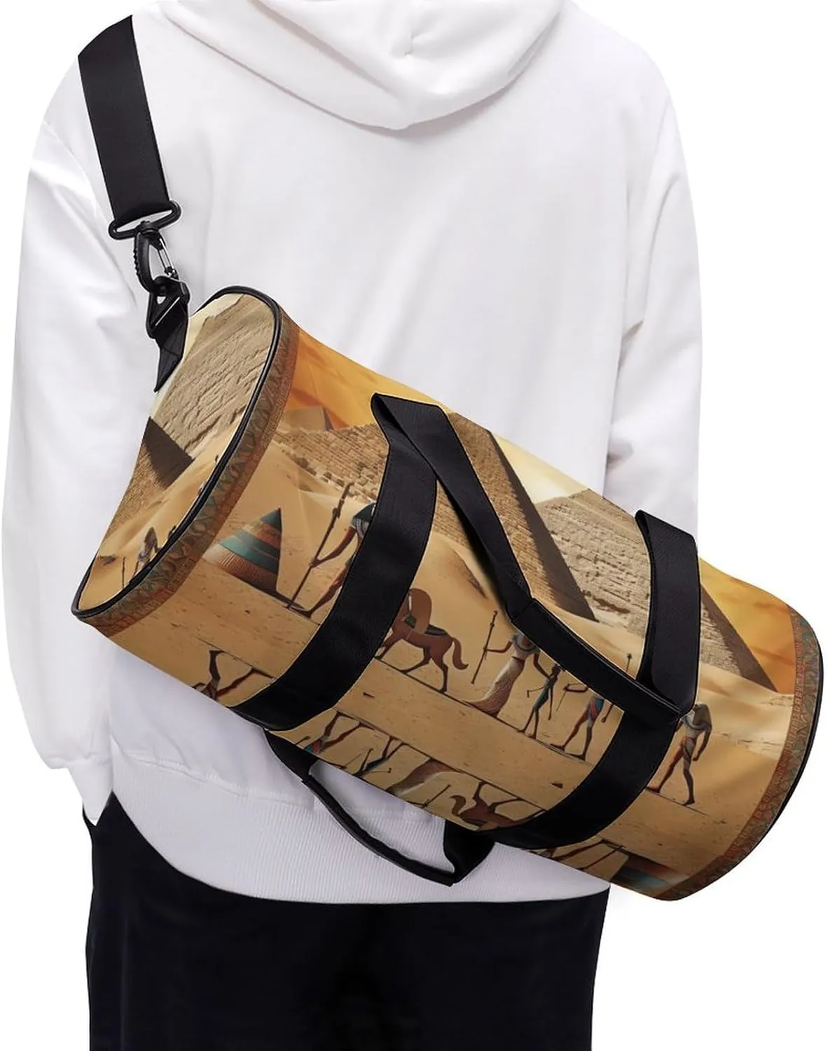 Sports Gym Bag for Women Men Travel Duffel Bag Tote Weekender Bag Ancient Egypt Carry on Overnight Bag for Travel Swimming Fitness Workout Sports Duffle Bag