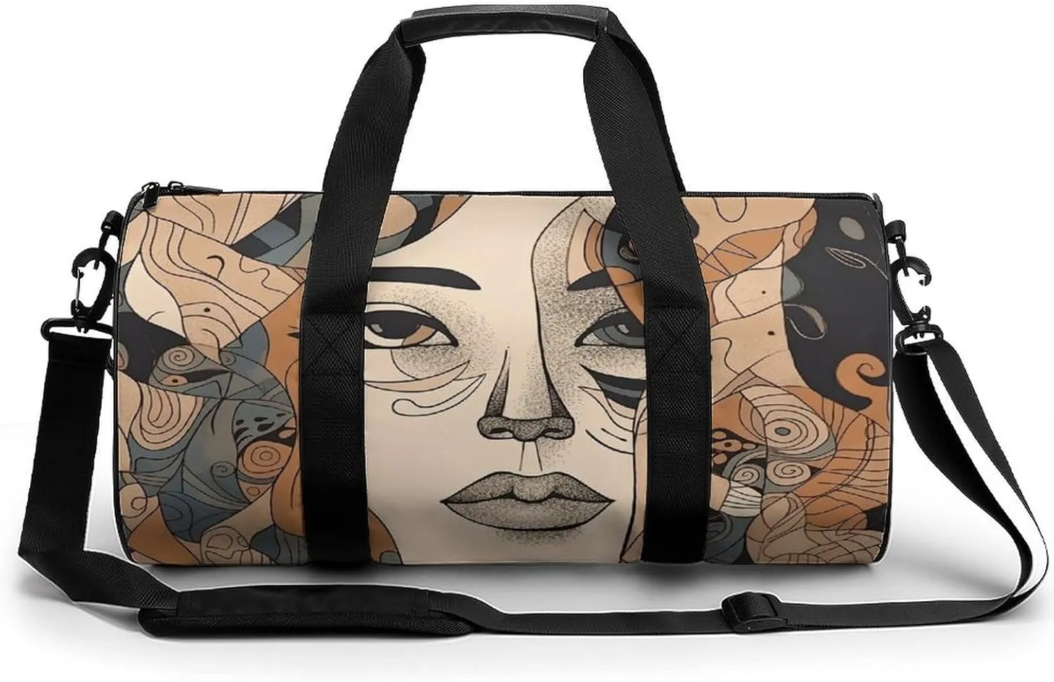 Sports Gym Bag for Women Men Travel Duffel Bag Tote Weekender Bag Female Face Carry on Overnight Bag for Travel Swimming Fitness Workout Sports Duffle Bag