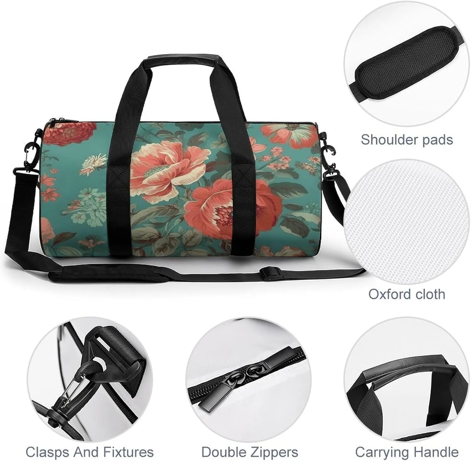 Sports Gym Bag for Women Men Travel Duffel Bag Tote Weekender Bag Pastoral Scenery Pattern Carry on Overnight Bag for Travel Swimming Fitness Workout Sports Duffle Bag