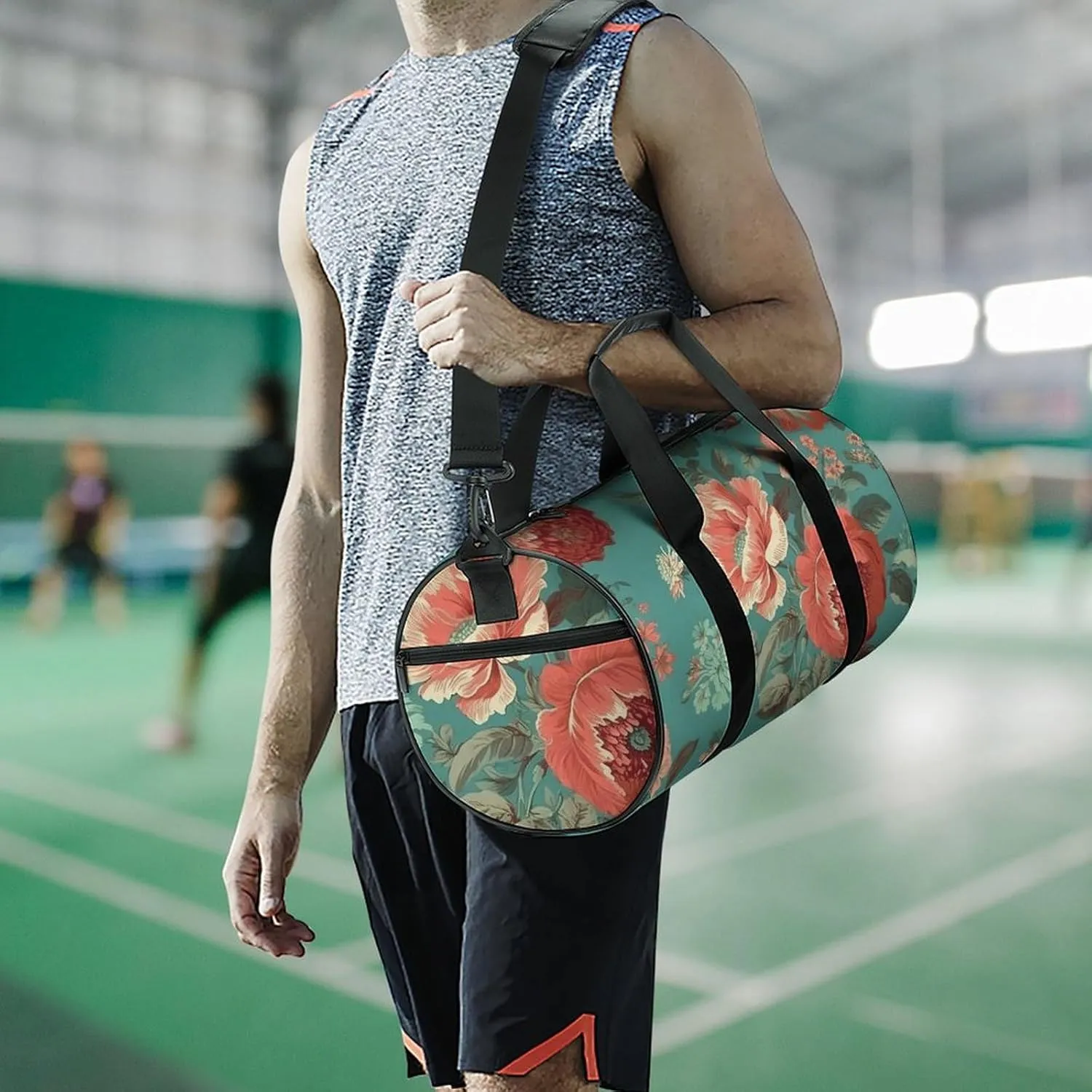 Sports Gym Bag for Women Men Travel Duffel Bag Tote Weekender Bag Pastoral Scenery Pattern Carry on Overnight Bag for Travel Swimming Fitness Workout Sports Duffle Bag
