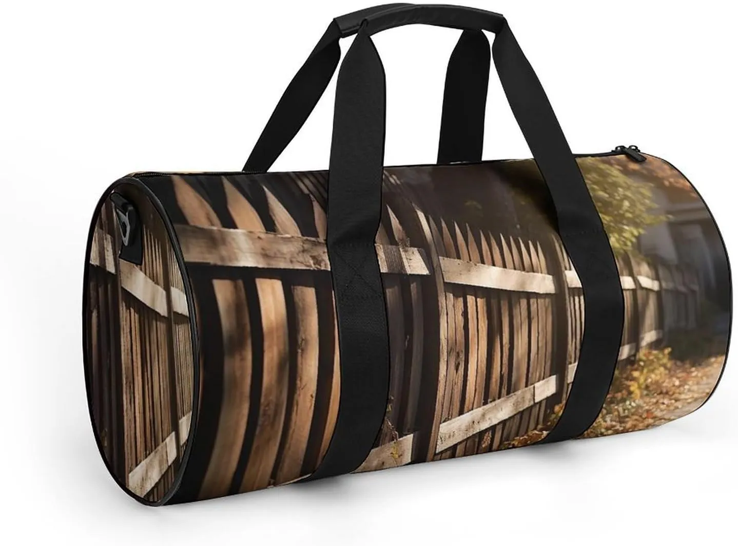 Sports Gym Bag for Women Men Travel Duffel Bag Tote Weekender Bag Wood Fence Carry on Overnight Bag for Travel Swimming Fitness Workout Sports Duffle Bag