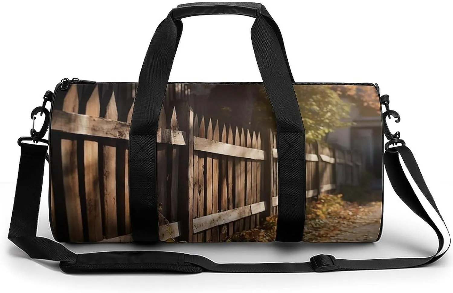 Sports Gym Bag for Women Men Travel Duffel Bag Tote Weekender Bag Wood Fence Carry on Overnight Bag for Travel Swimming Fitness Workout Sports Duffle Bag
