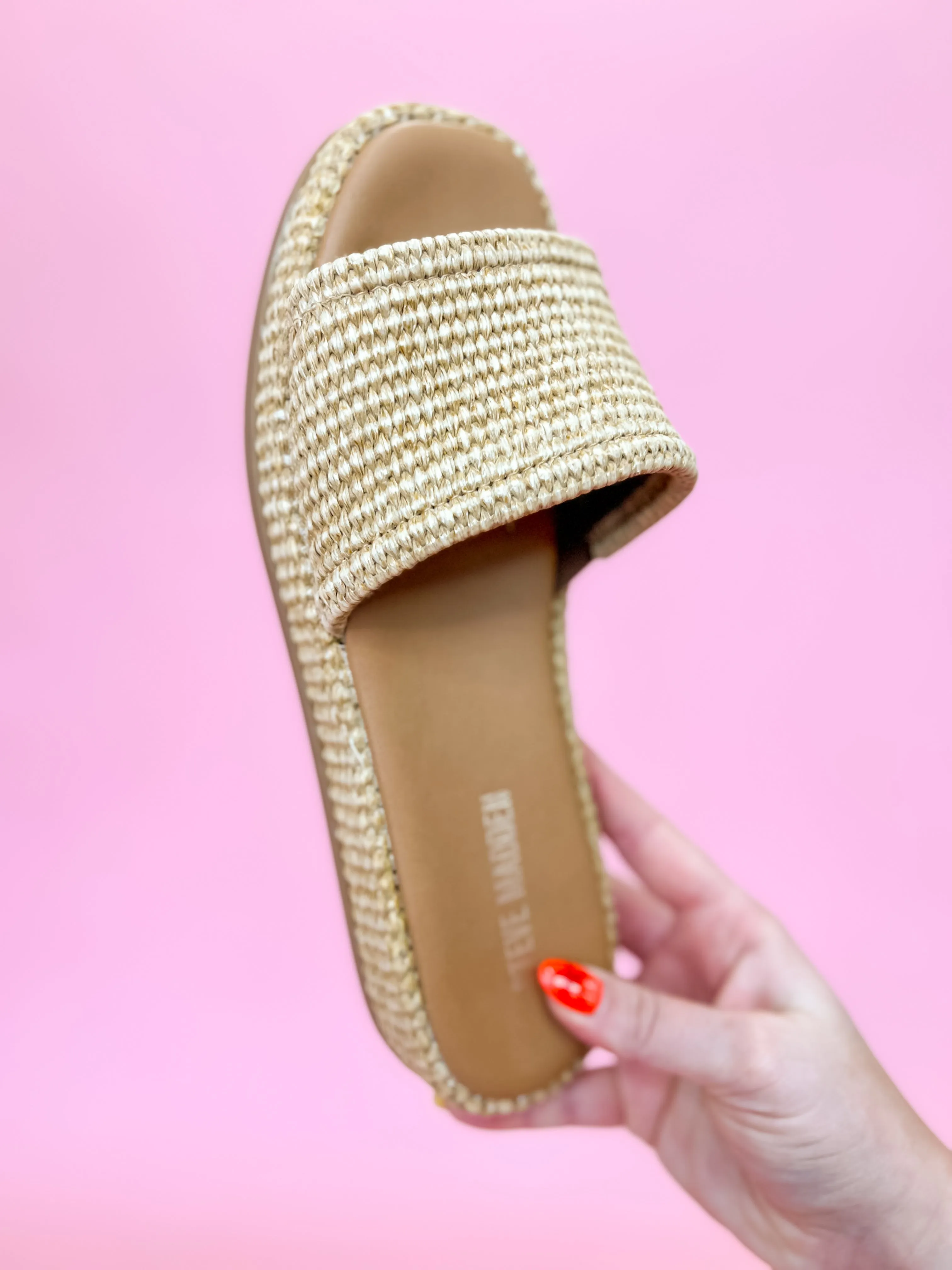 [Steve Madden] Boardwalk Raffia Slide