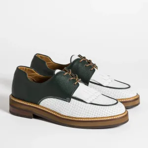 Stylish colorblock genuine leather lace-up dress shoes