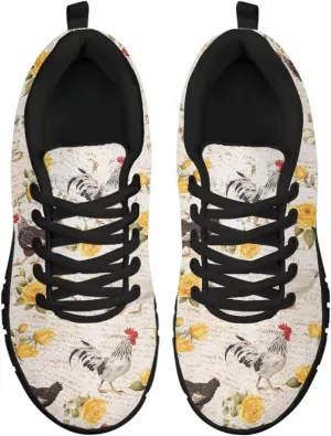 SYtrade Fashion Tennis Shoes for Women Print Slip On Running Sneakers Flat Canvas Shoes Black Sole