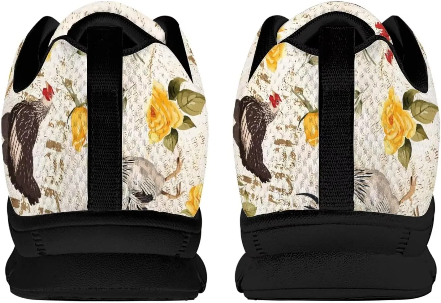 SYtrade Fashion Tennis Shoes for Women Print Slip On Running Sneakers Flat Canvas Shoes Black Sole