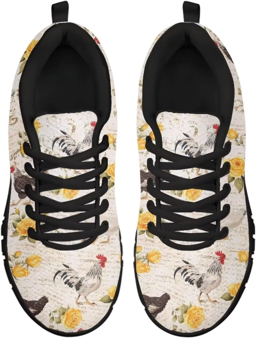 SYtrade Fashion Tennis Shoes for Women Print Slip On Running Sneakers Flat Canvas Shoes Black Sole