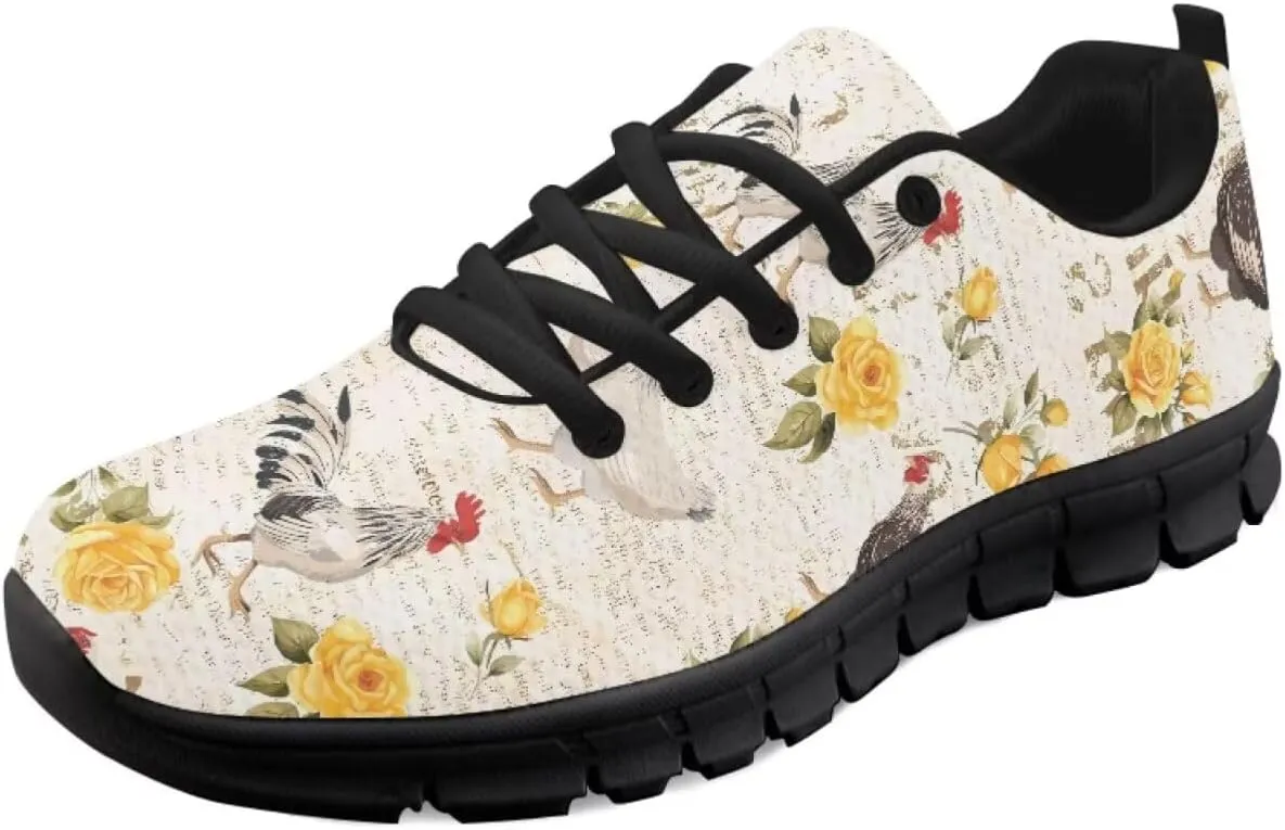 SYtrade Fashion Tennis Shoes for Women Print Slip On Running Sneakers Flat Canvas Shoes Black Sole