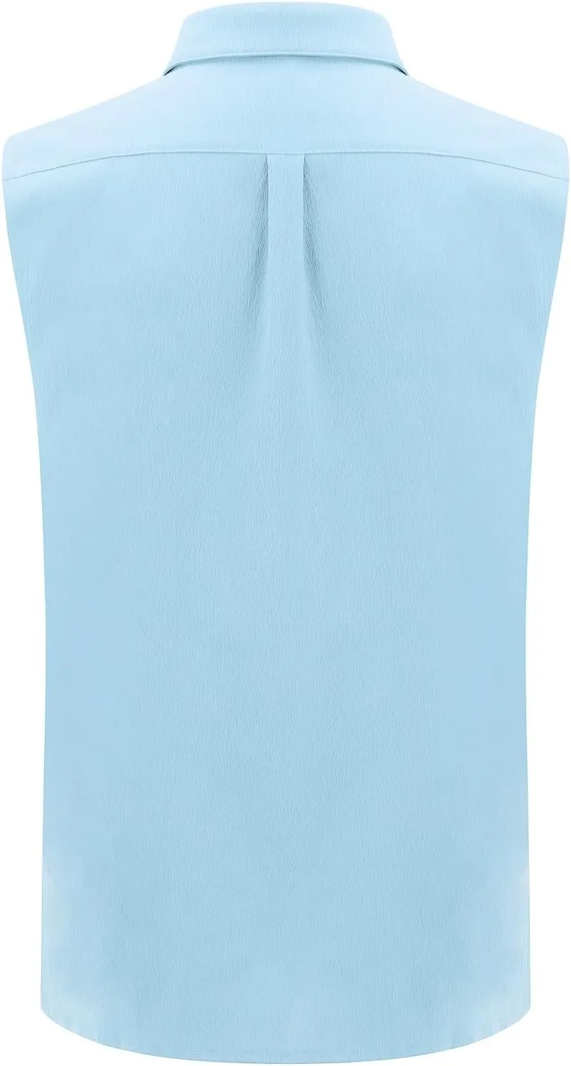 Tank Tops Men Sleeveless Summer Beach Casual Button Up Muscle Linen Cotton Loose Fit Undershirts Gym Big and Tall Vest