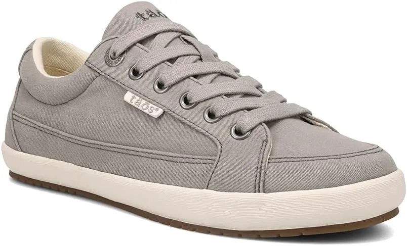 Taos Moc Star 2 Women's Sneaker - Fresh Canvas Design with Removable Footbed, Arch Support and Durable Lightweight Outsole for All Day Walking and Everyday StyleGrey Distressed 9 W US