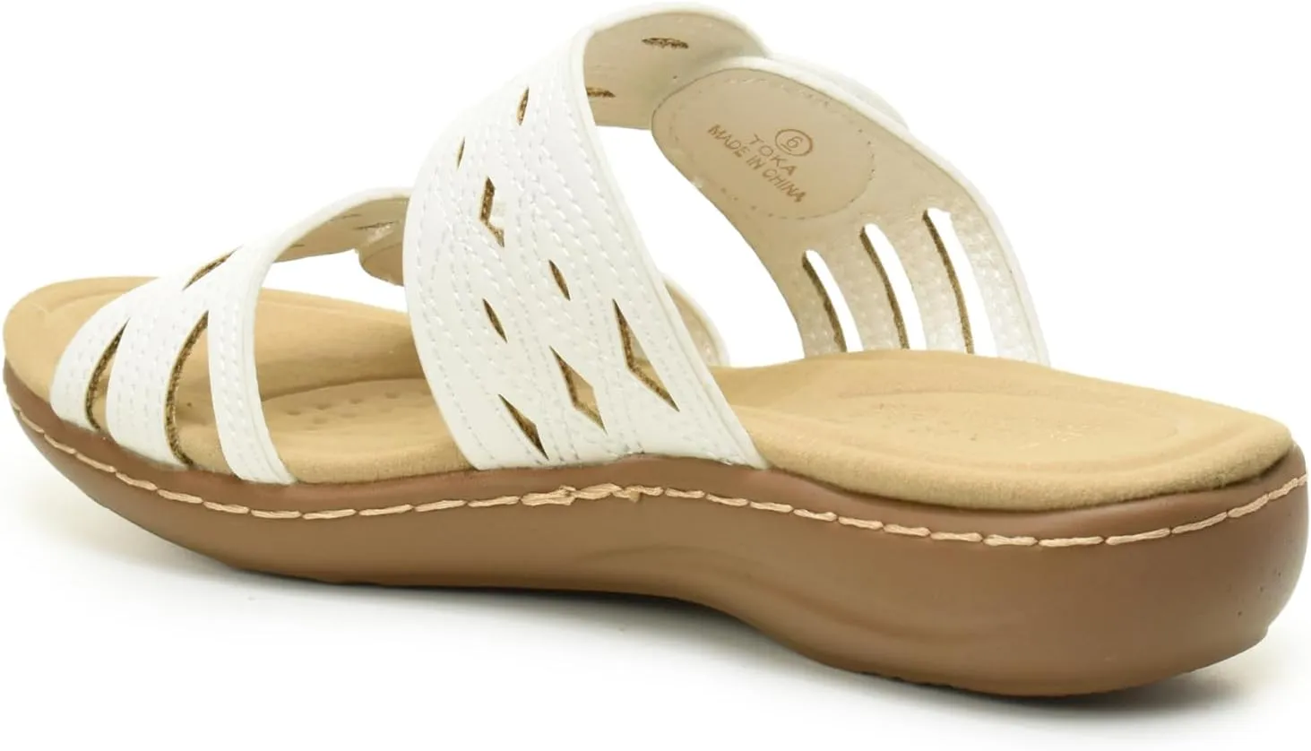 TARYN ROSE Women's Comfort Slide Sandal – Cushioned Footbed, Memory foam, and Adjustable Straps – Lightweight and Stylish for all day summer wear - TOKA