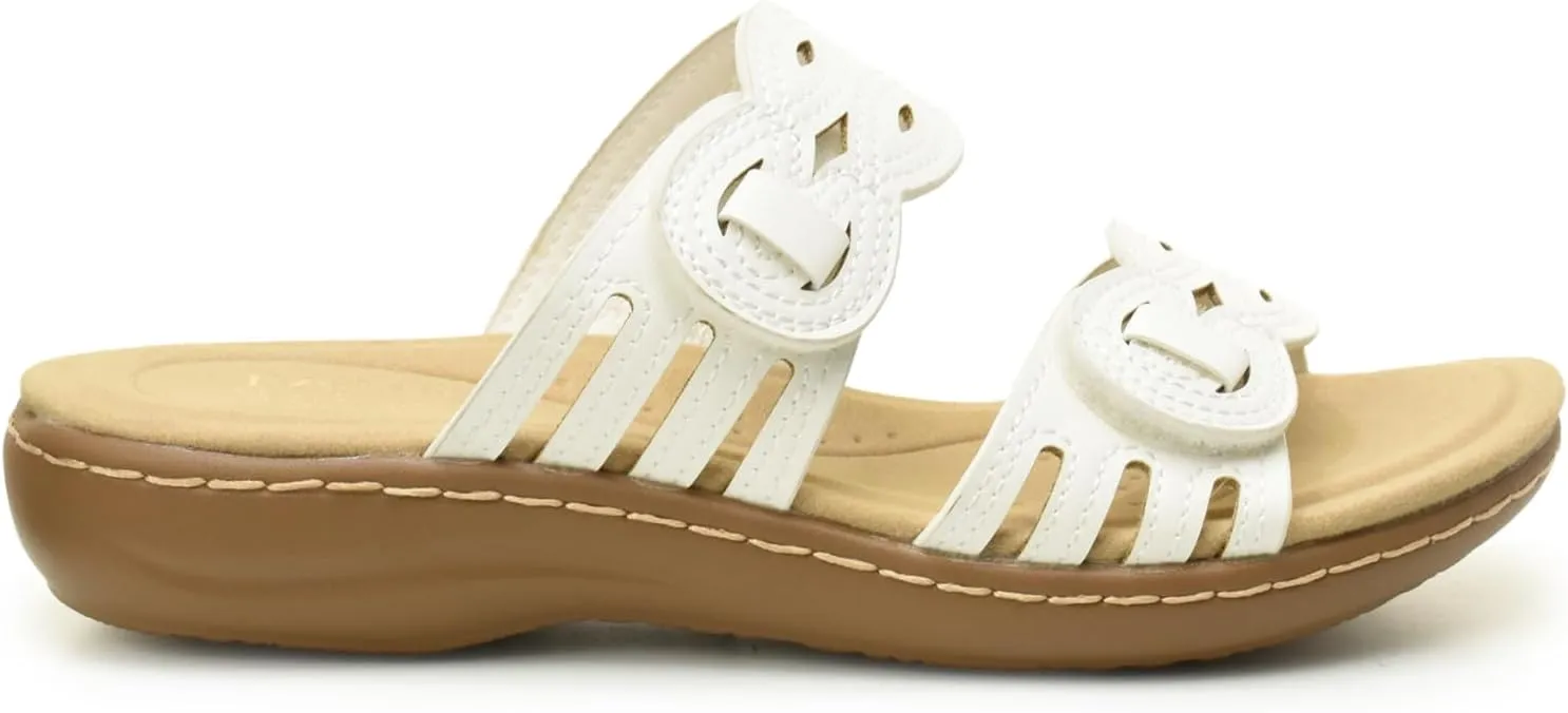 TARYN ROSE Women's Comfort Slide Sandal – Cushioned Footbed, Memory foam, and Adjustable Straps – Lightweight and Stylish for all day summer wear - TOKA