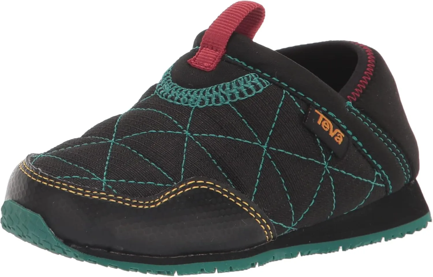 Teva Boy's ReEmber Moccasin, Black/Cadmium Green, 1 Little Kid