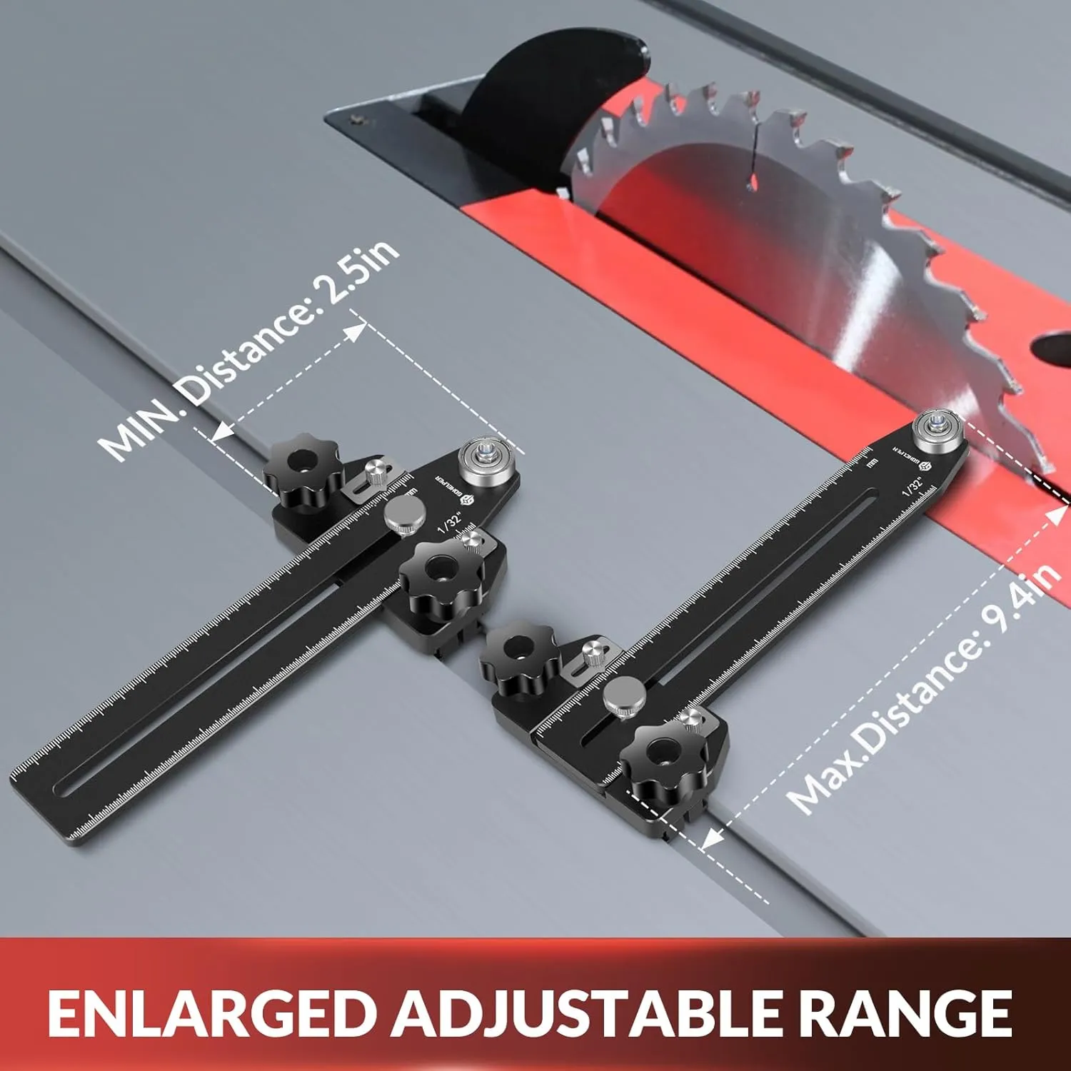 Thin Rip Jig Table Saw Jig Guide for Making Repetitive Narrow Strip Cuts, Fit for 3/8" x 3/4" T Slot and U Shape Slot,1/4" x 3/8" T Slot, Works with Table Saw Band Saw Router Table